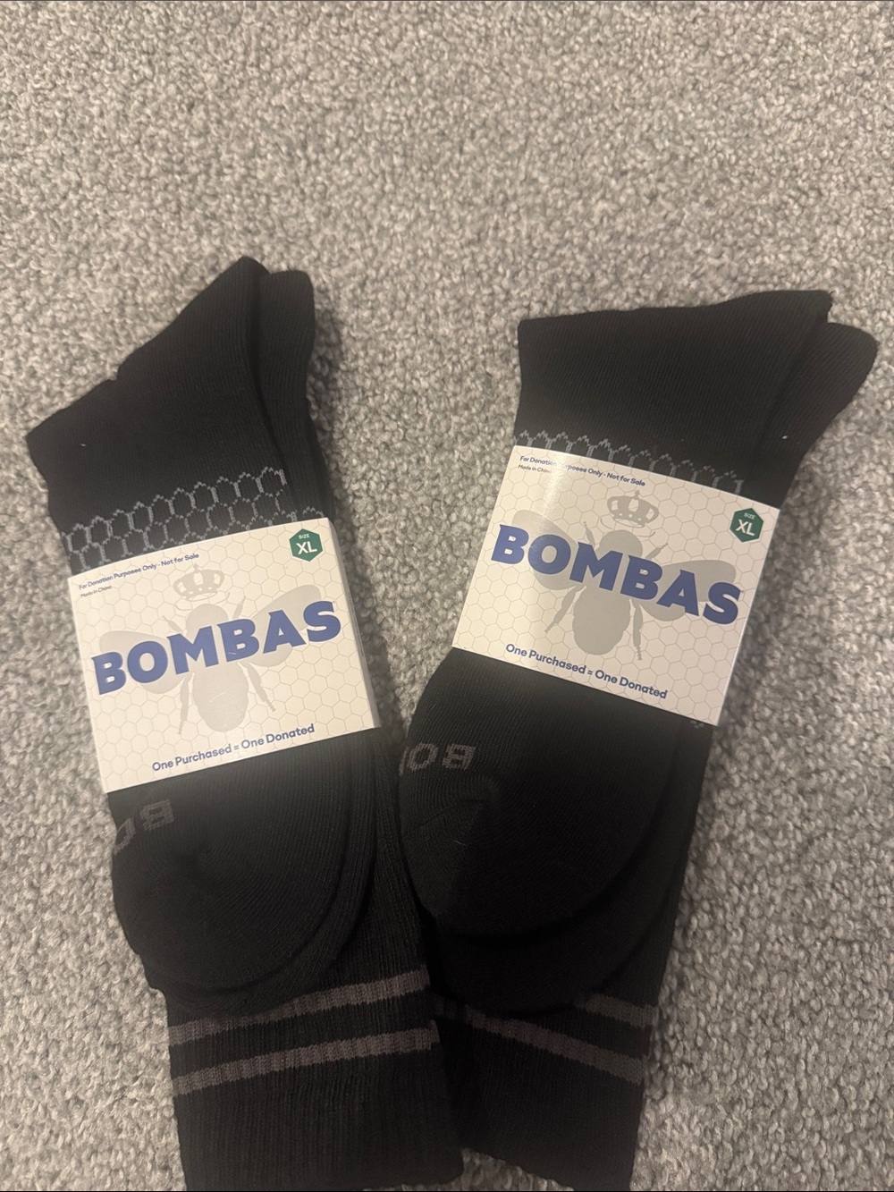 Bombas Black Athletic Crew Socks (Pair)